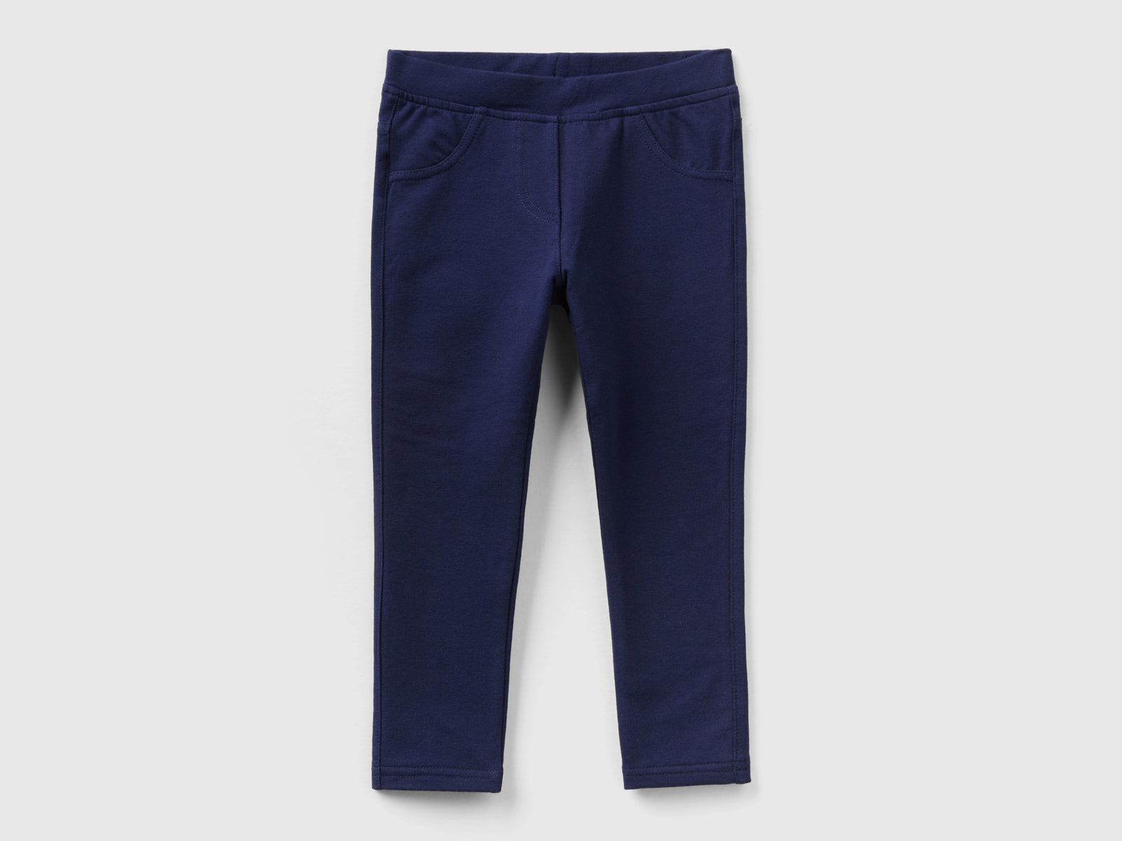 Jeggings in cotone bio stretch da bimba blu scuro | Benetton Outlet