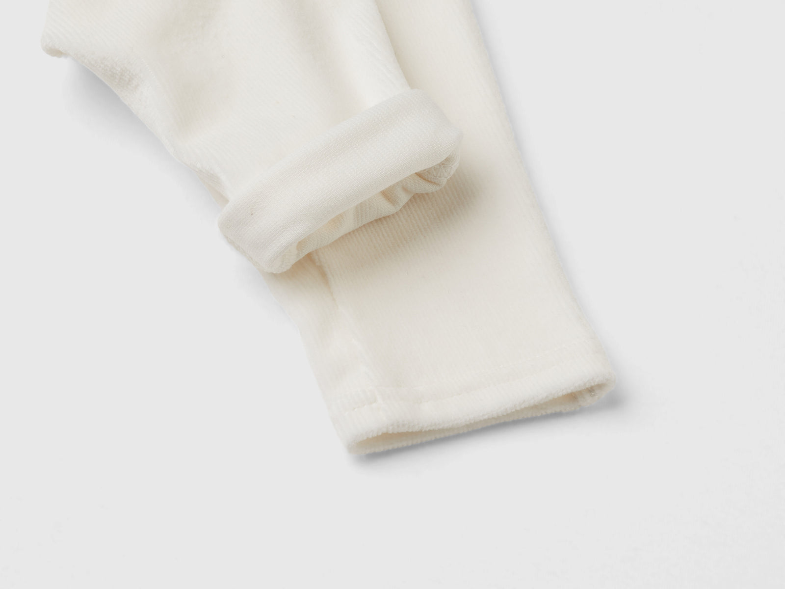 Pantaloni in ciniglia stretch da neonato bianco panna 3 | Benetton Outlet
