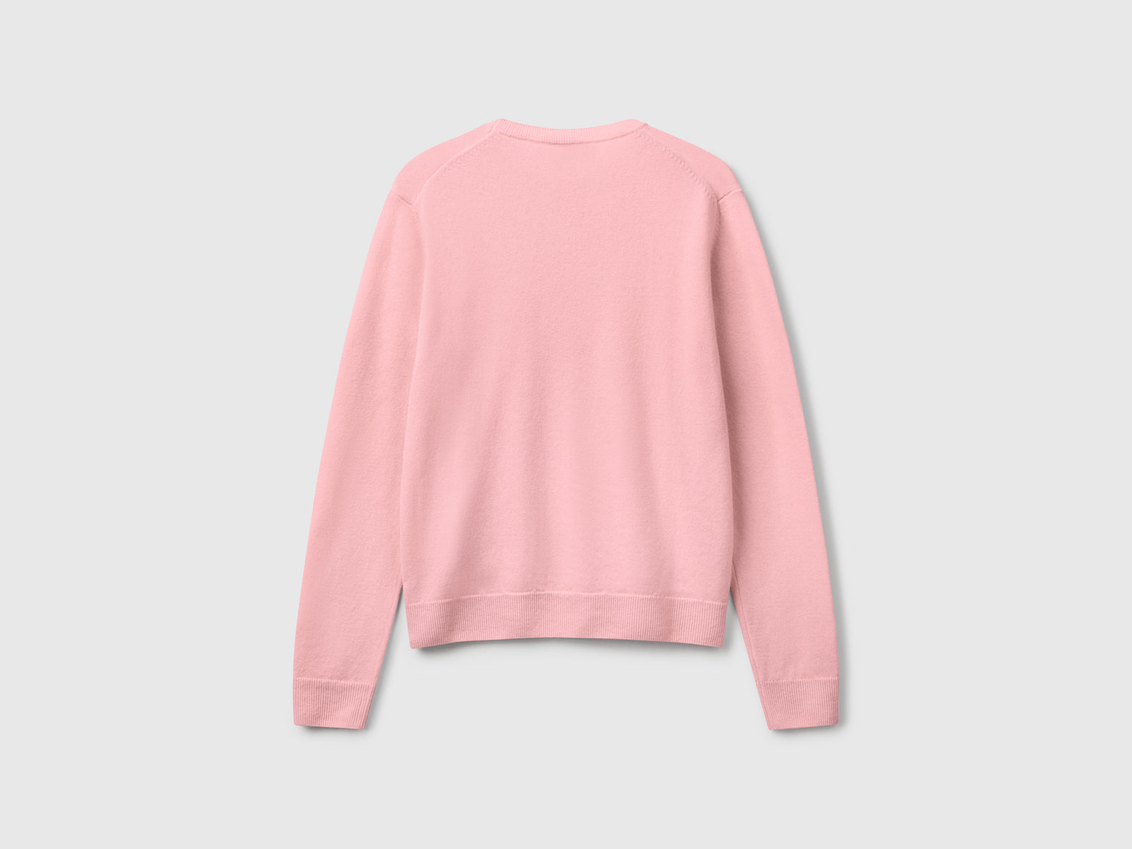 Maglia girocollo rosa cipria in lana Merino da donna rosa tenue 2 | Benetton Outlet