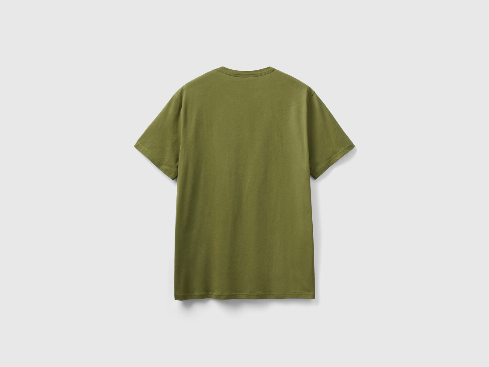 Maglietta in caldo cotone da uomo verde militare 2 | Benetton Outlet