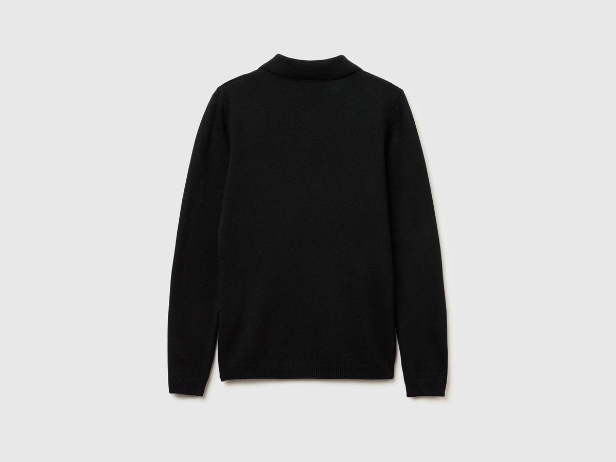 Polo in maglia in misto cashmere