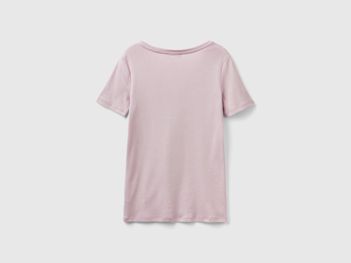 T-shirt in puro cotone con scollo a V