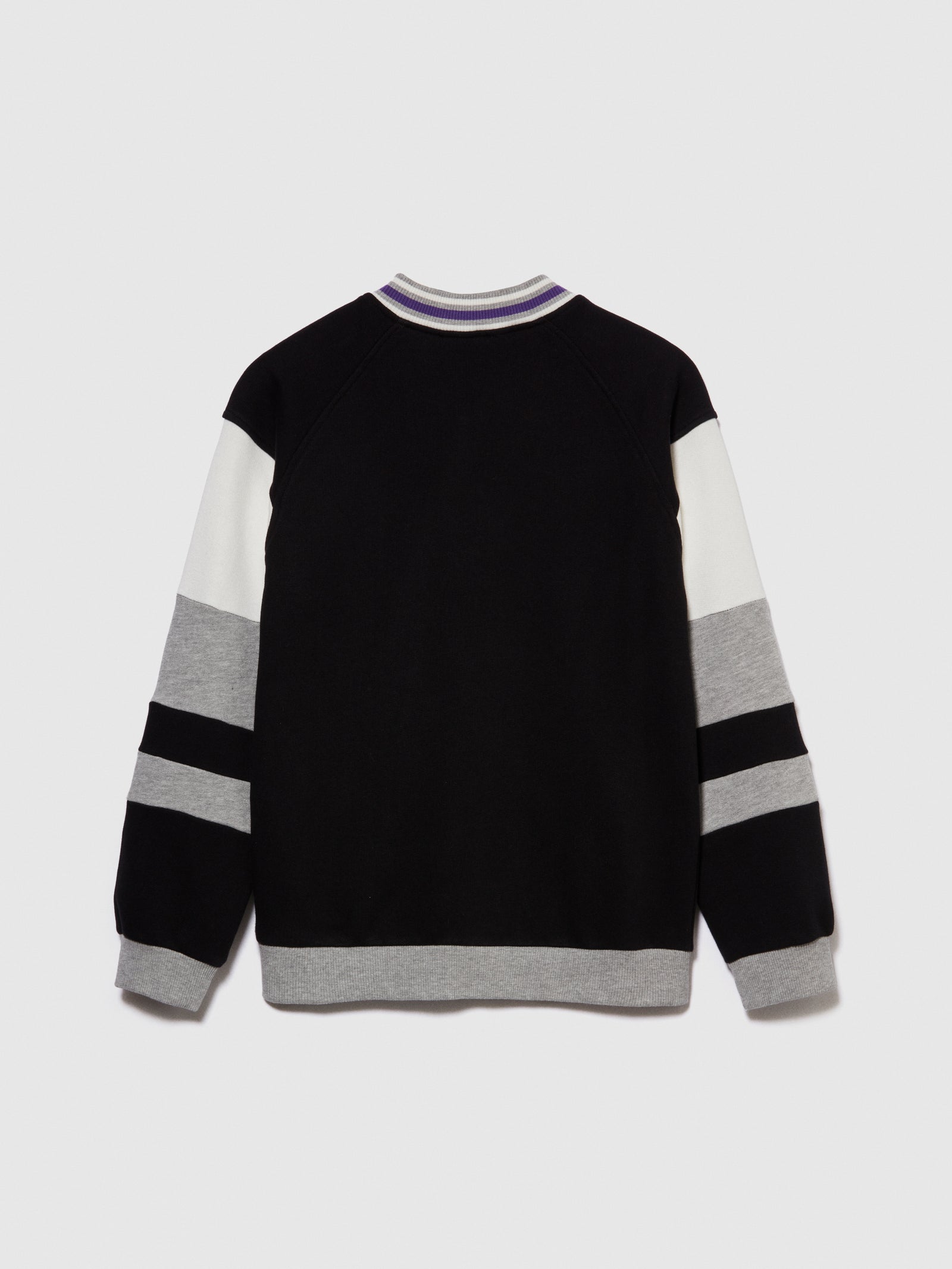 Bomber in felpa con color block da bambino nero 2 | Sisley young Outlet