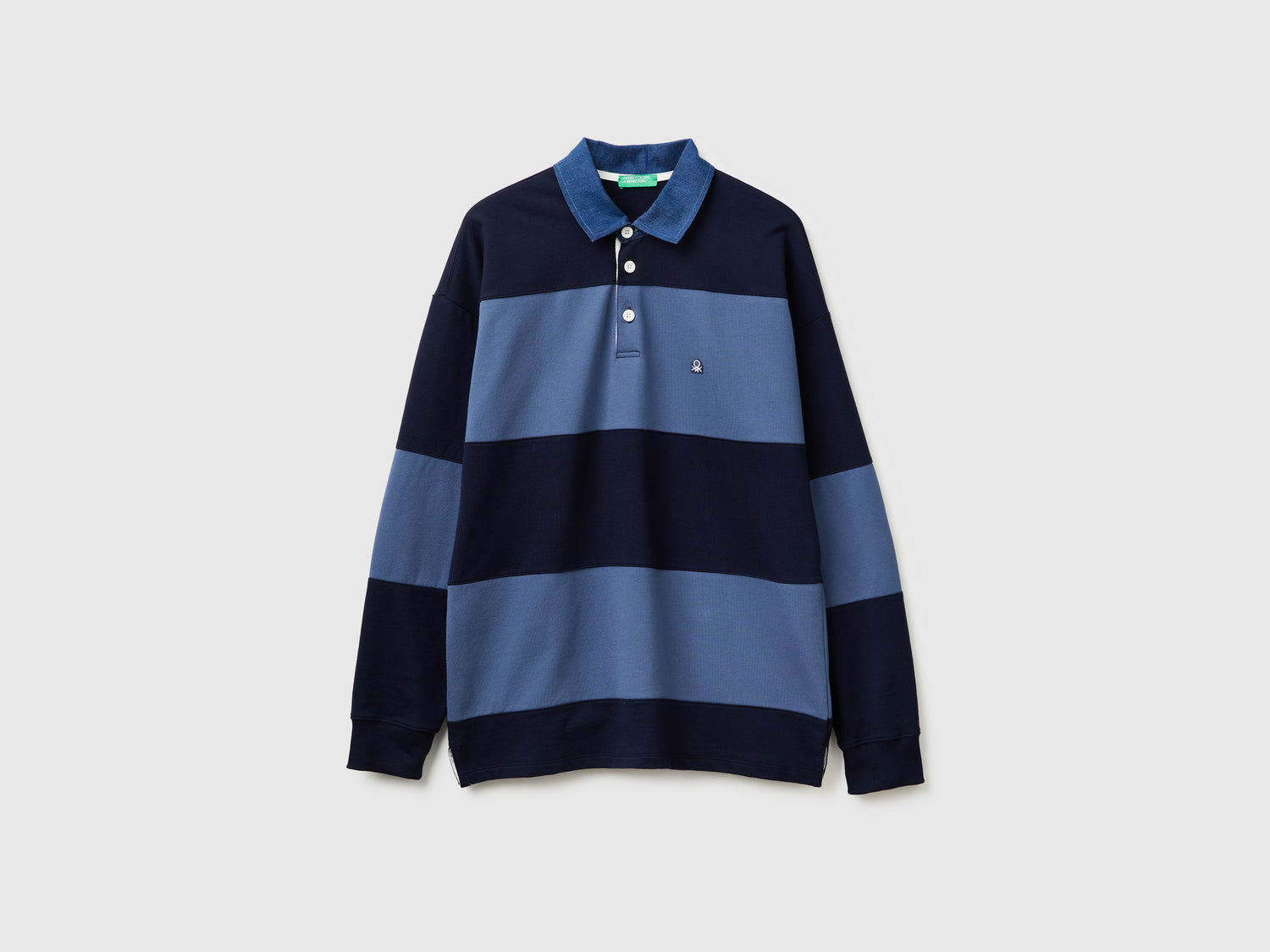 Polo Rugby in felpa a righe da uomo blu scuro | Benetton Outlet