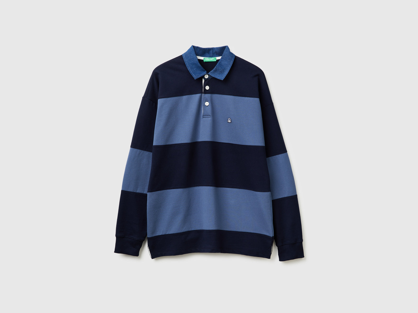 Polo Rugby in felpa a righe da uomo blu scuro | Benetton Outlet