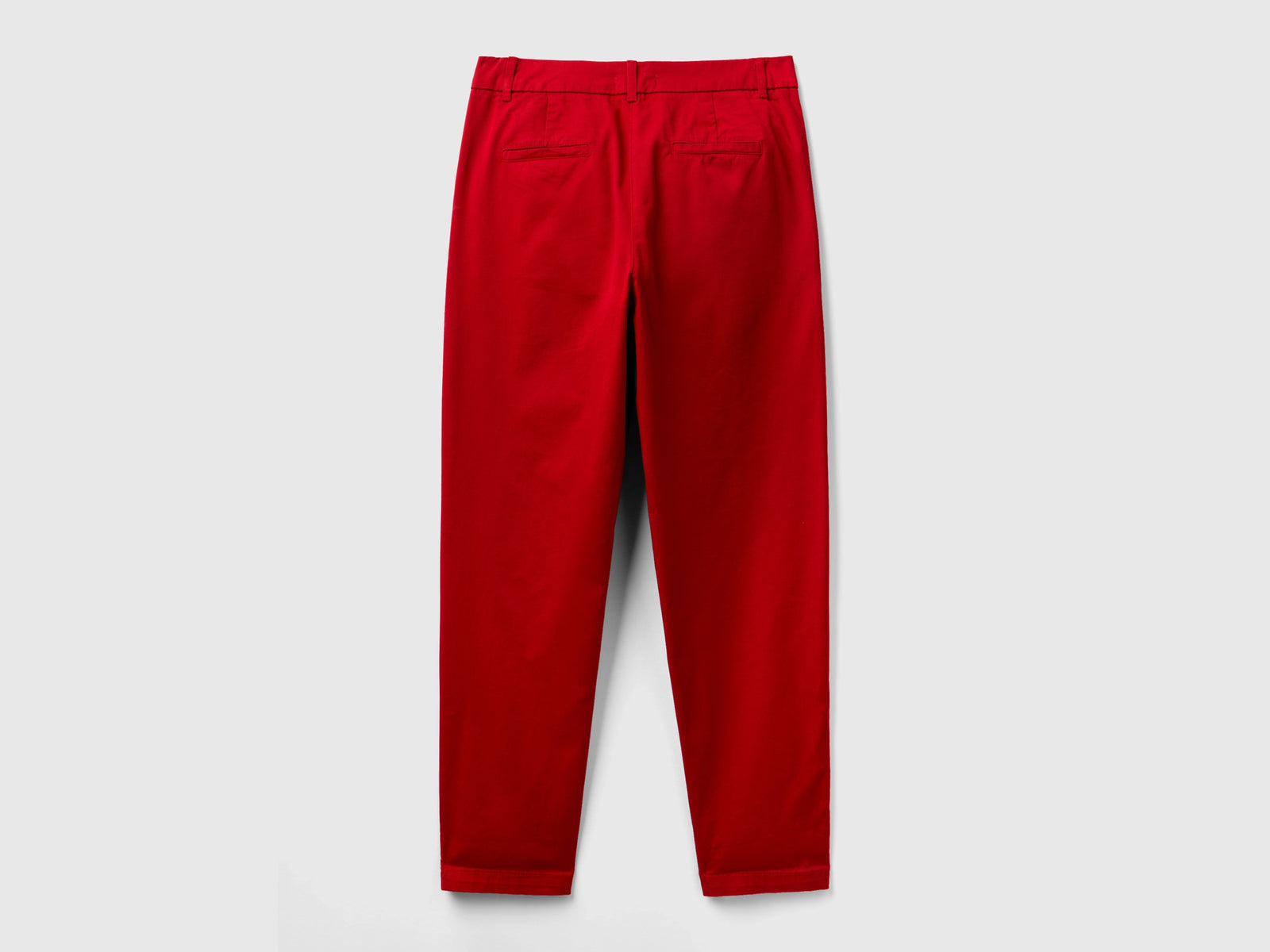 Pantaloni chino in cotone stretch da donna rosso 2 | Benetton Outlet