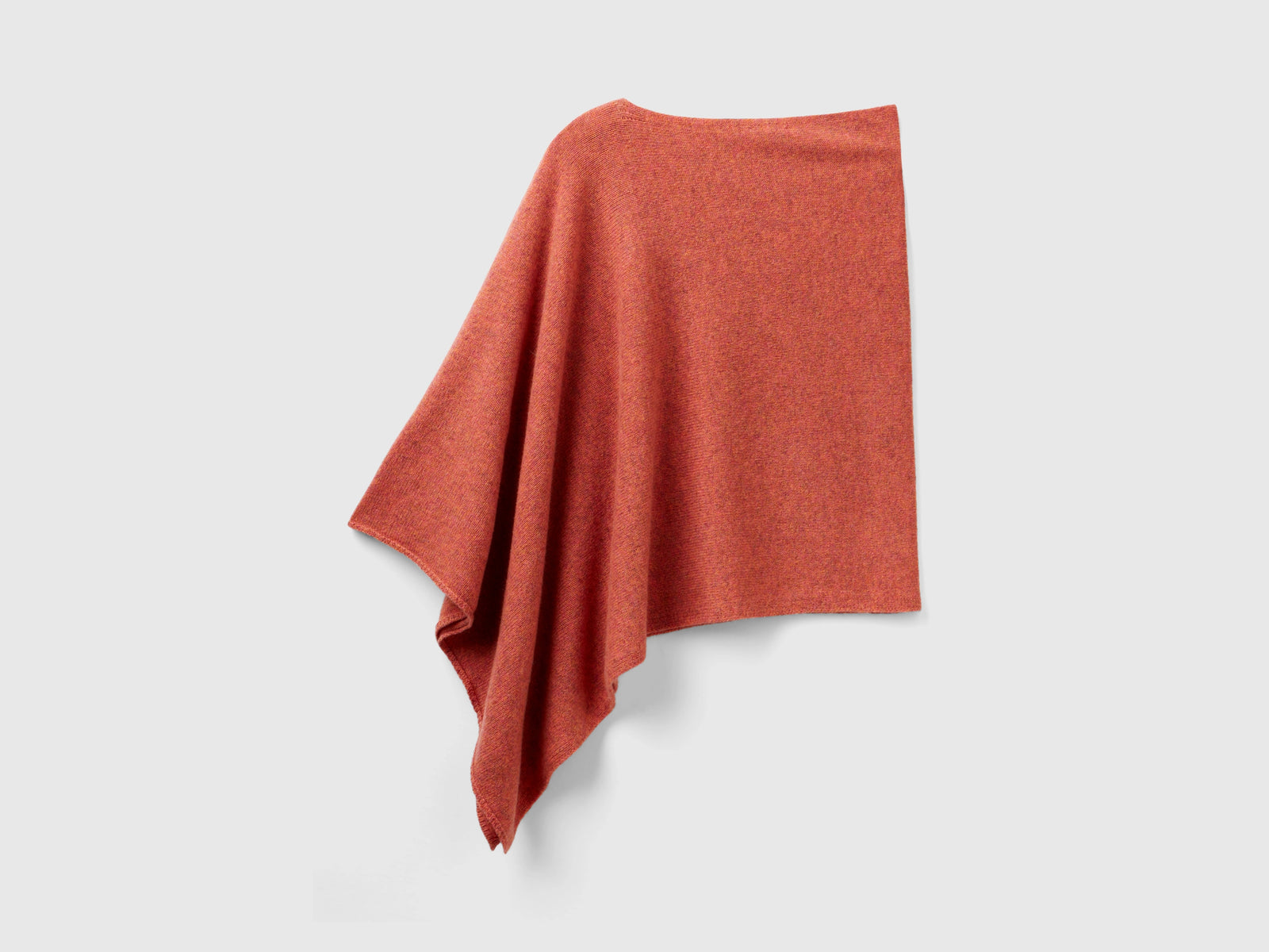Mantella in pura lana Shetland da donna pesca 2 | Benetton Outlet