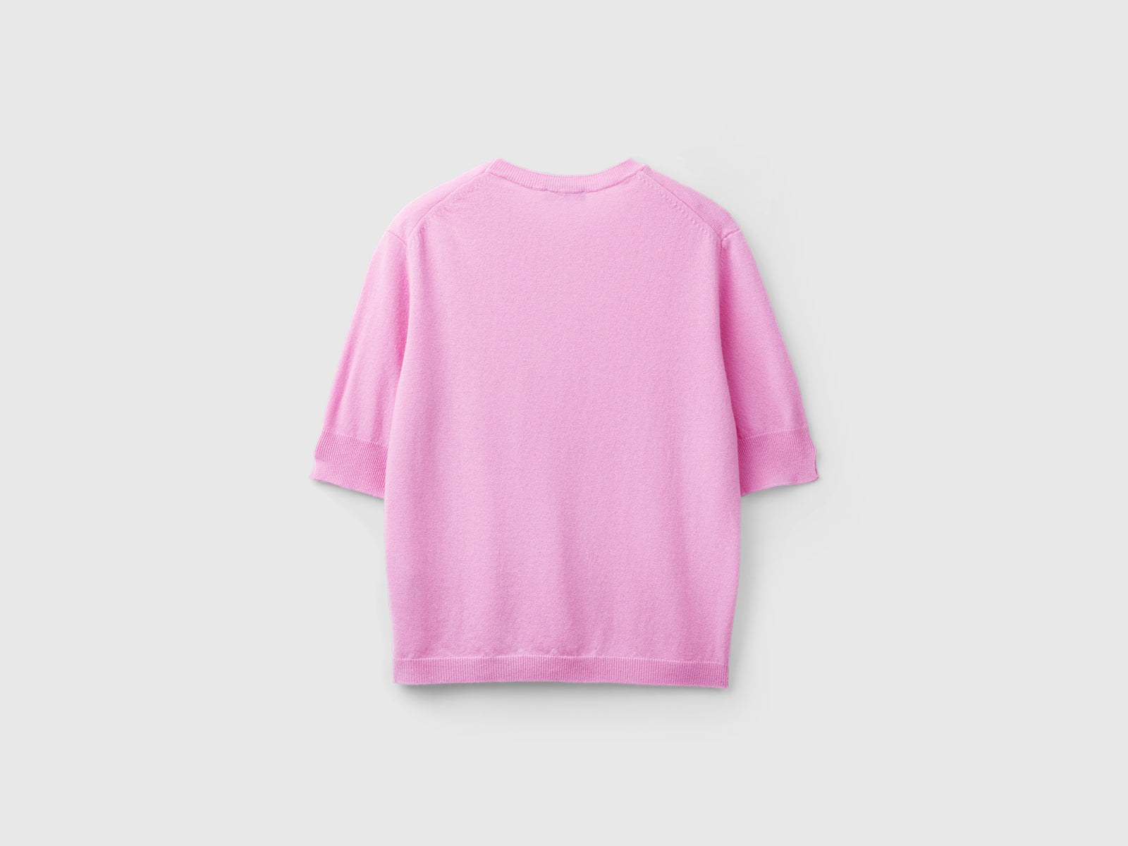 Maglia manica corta in pura lana Merino da donna lilla 2 | Benetton Outlet