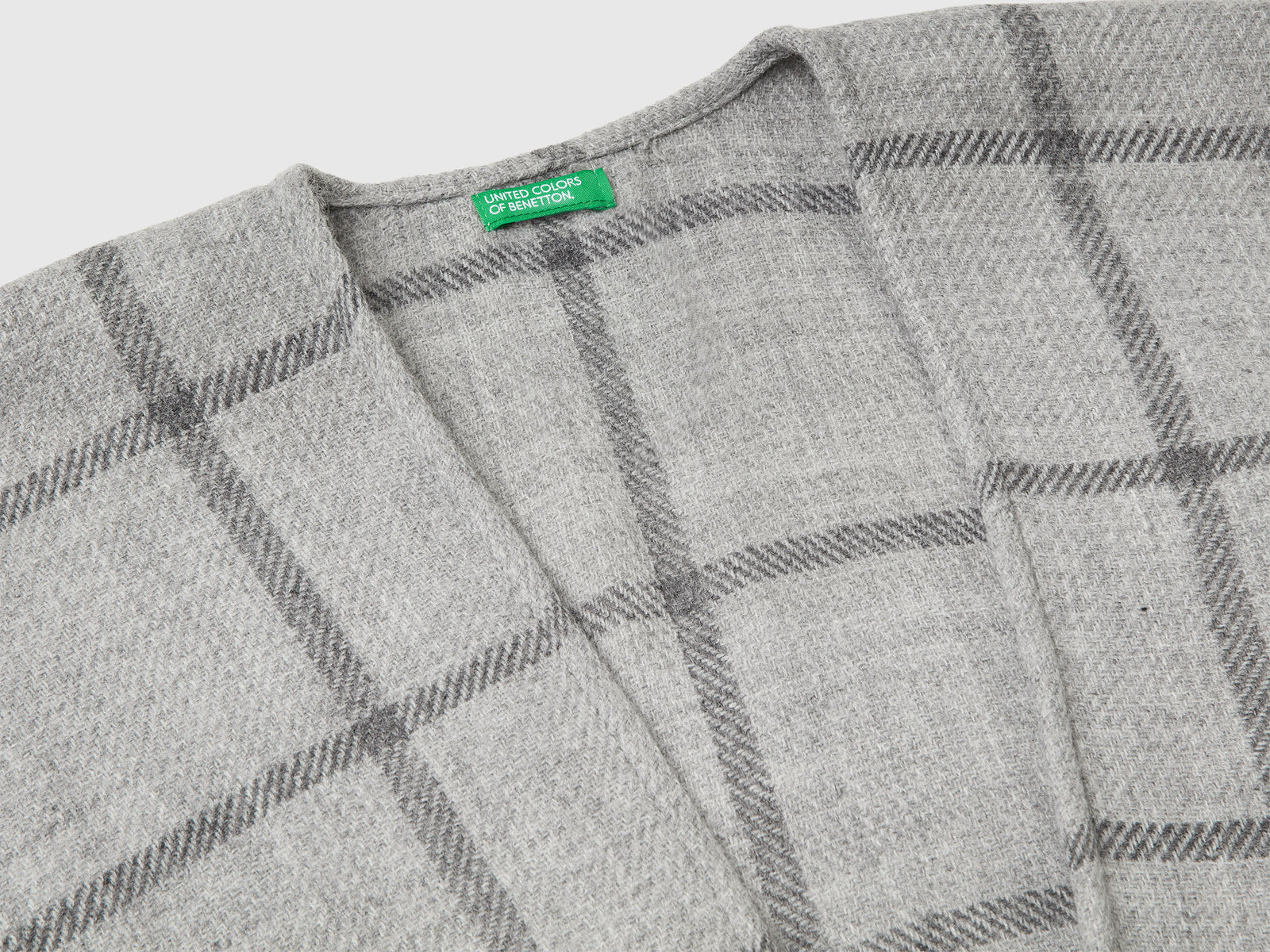 Mantella a quadri jacquard da donna grigio 3 | Benetton Outlet
