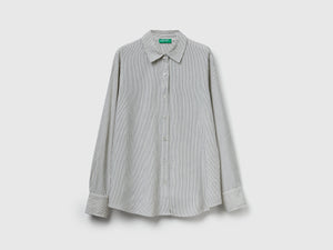 Camicia a righe in misto viscosa