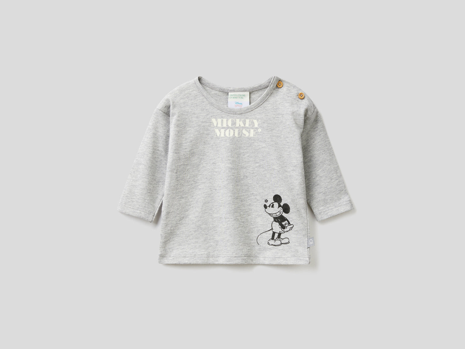 T-shirt Mickey & Friends in caldo cotone da neonato grigio | Benetton Outlet