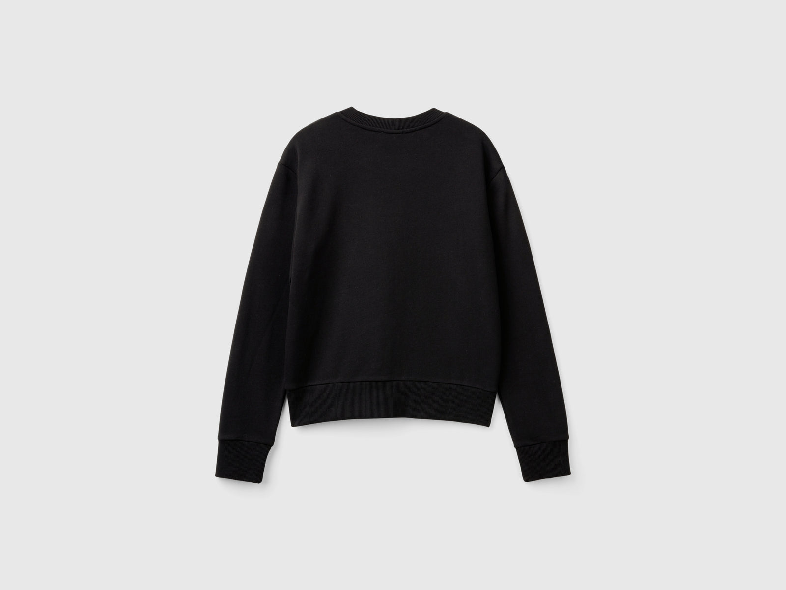Felpa 100% cotone con stampa logo da donna nero 2 | Benetton Outlet