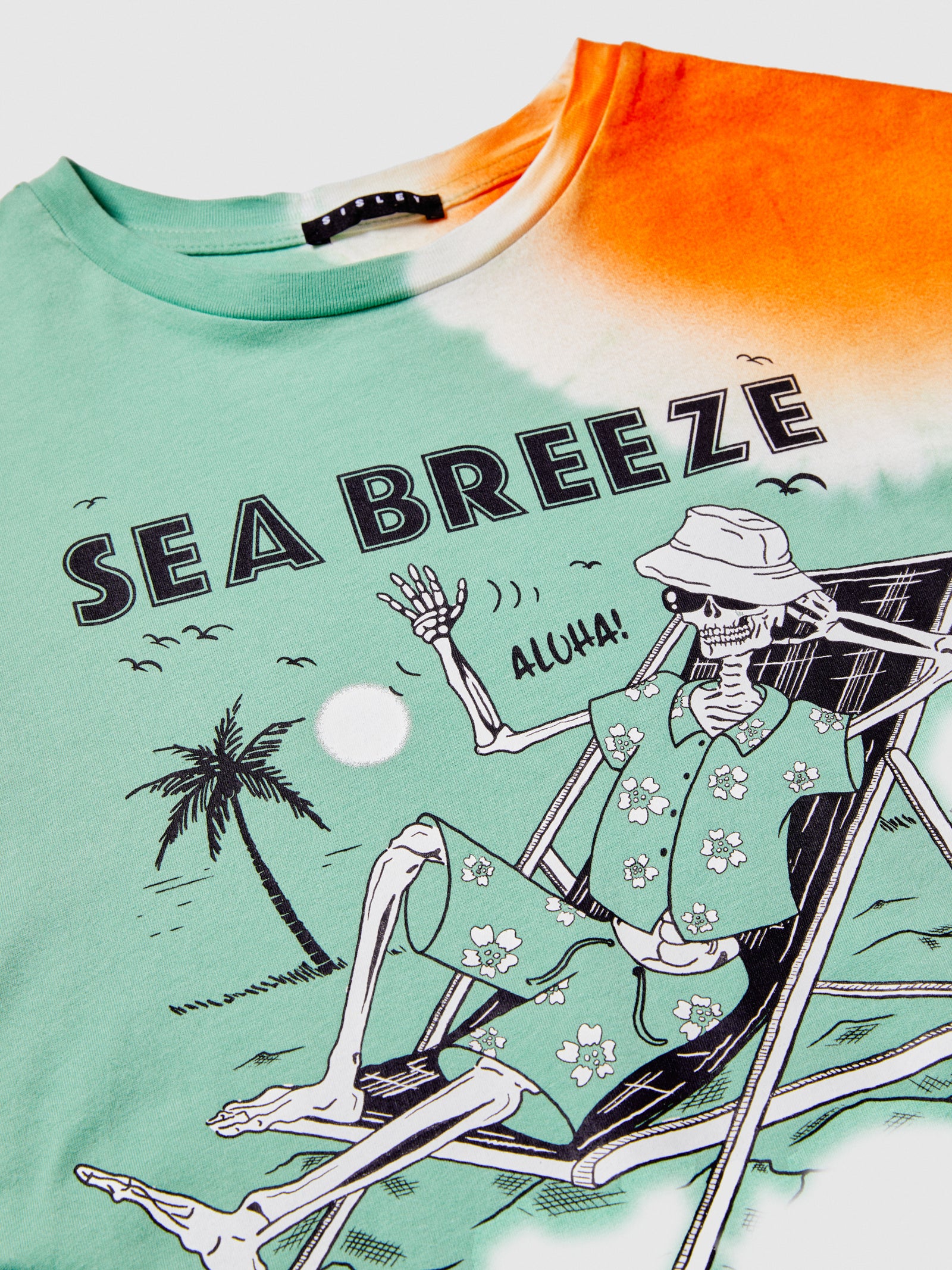 T-shirt tie-dye con stampa da bambino verde 3 | Sisley young Outlet