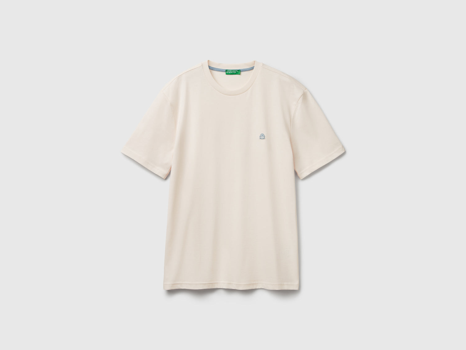 T-shirt basica cotone da uomo bianco panna | Benetton Outlet