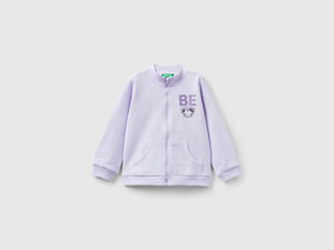 Felpa con zip in cotone bio