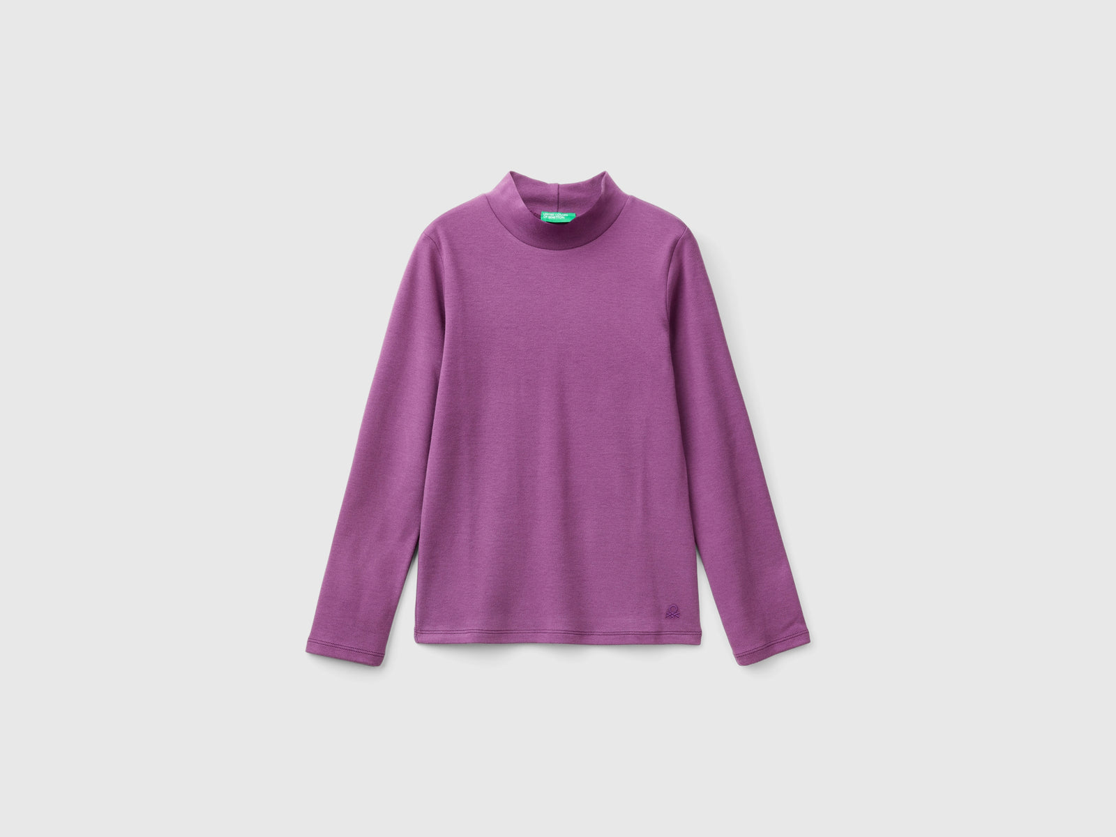 Maglietta in puro cotone biologico da bambina malva | Benetton Outlet