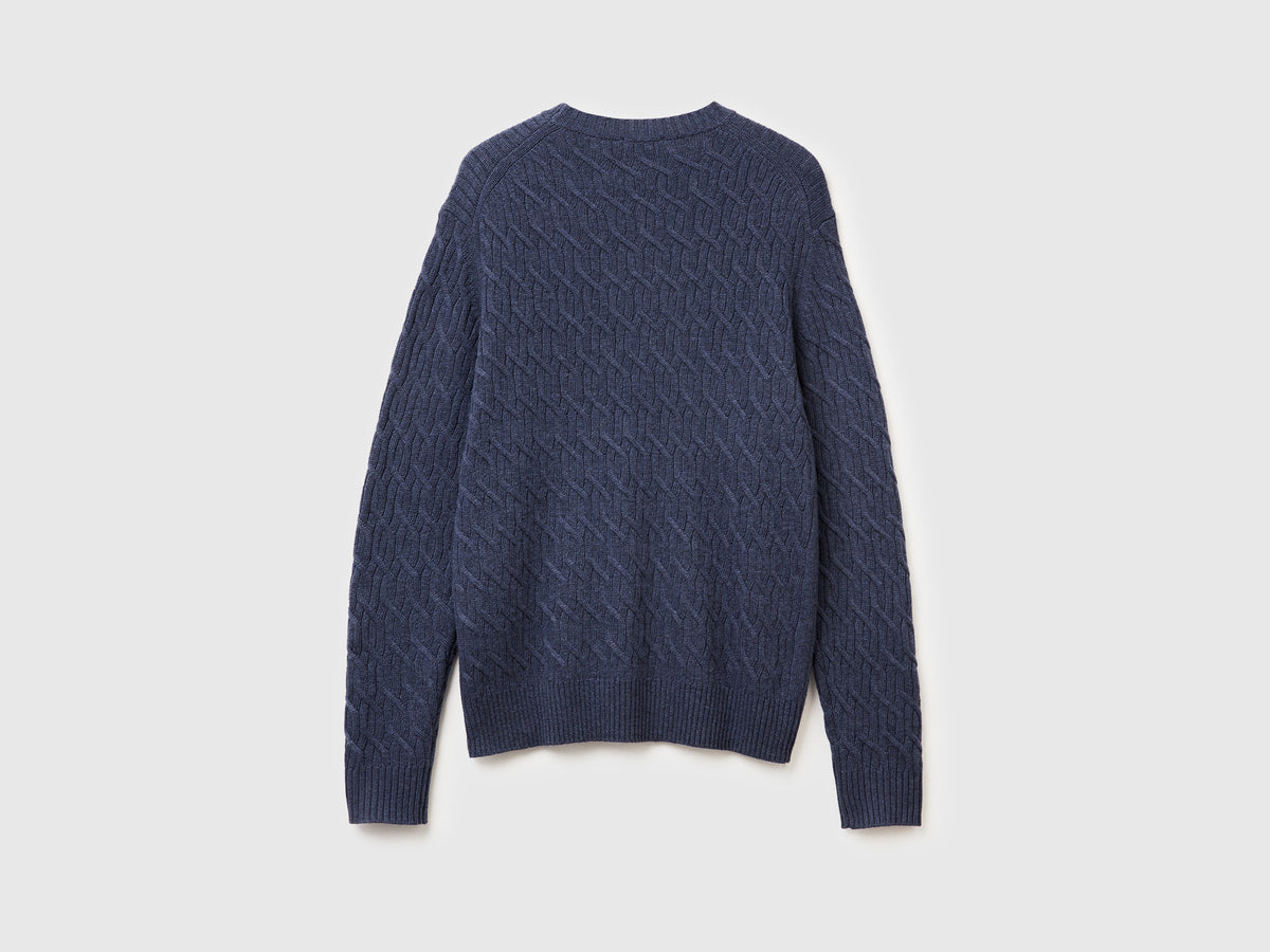 Maglia a trecce in misto cashmere