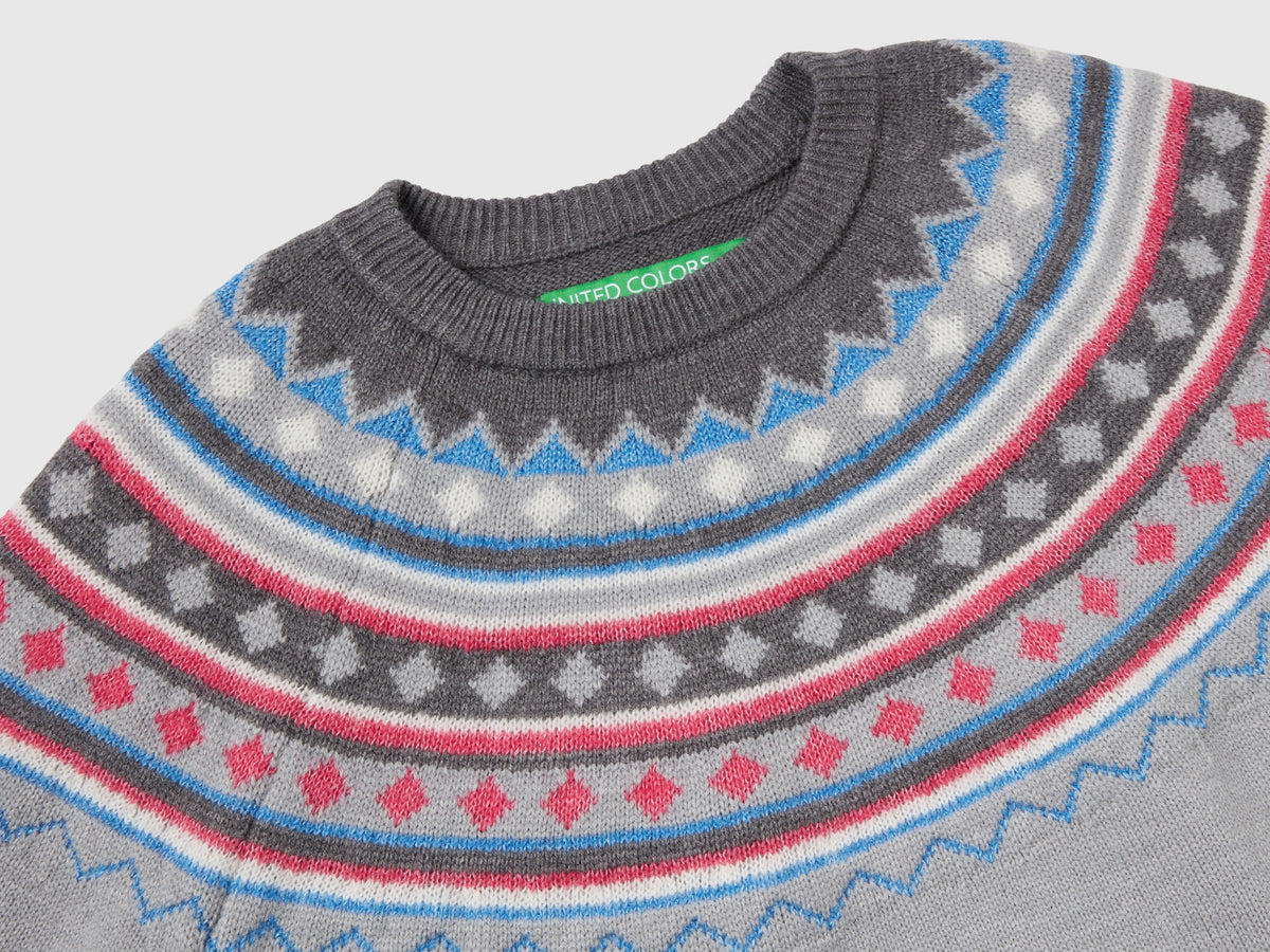 Maglione jacquard con lurex