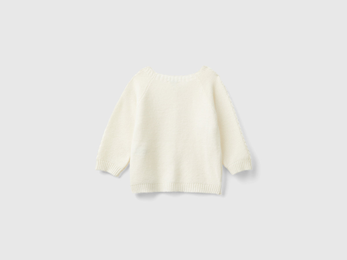 Cardigan con trecce in misto lana riciclata