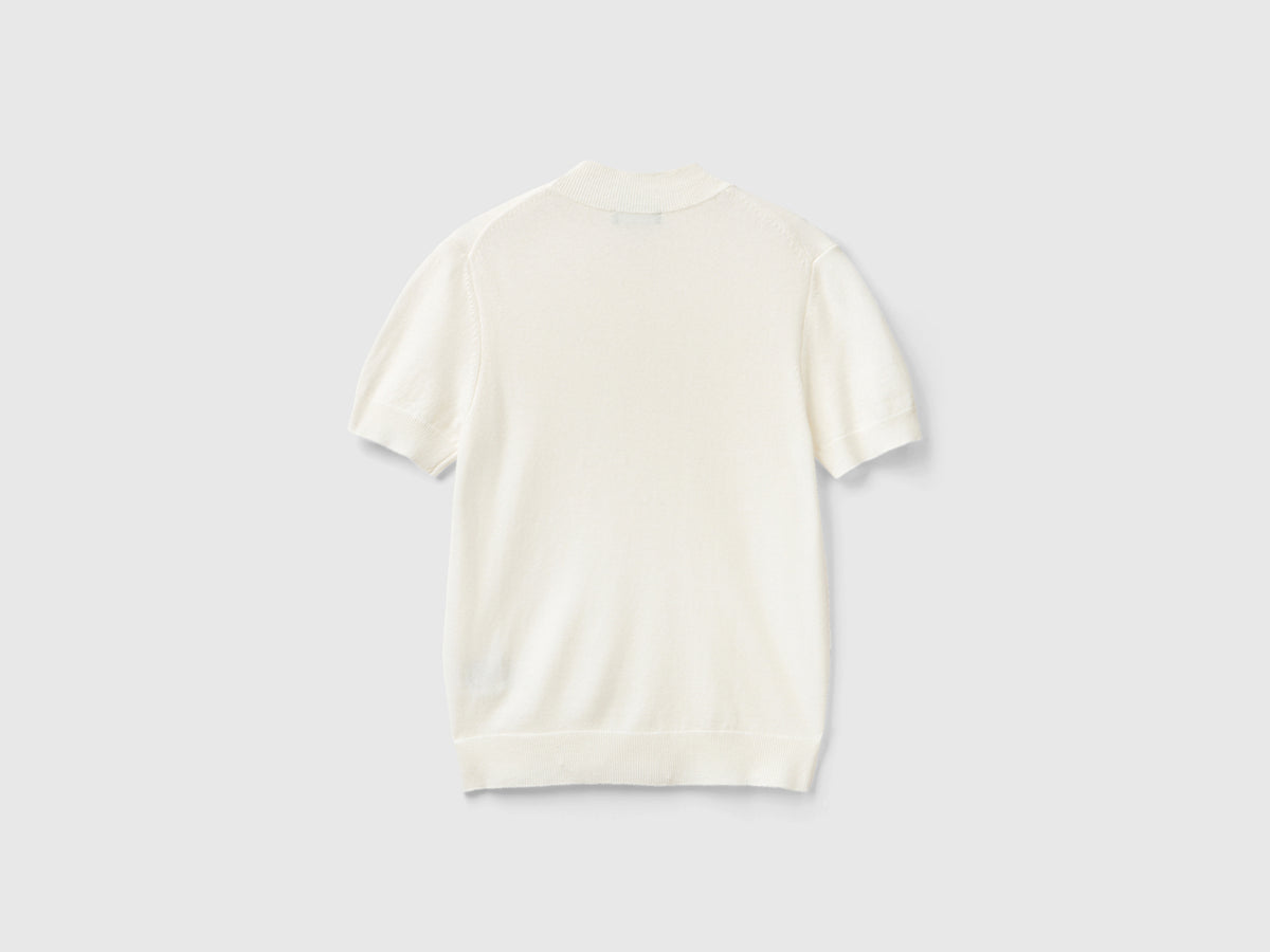 Maglia a manica corta in misto cashmere