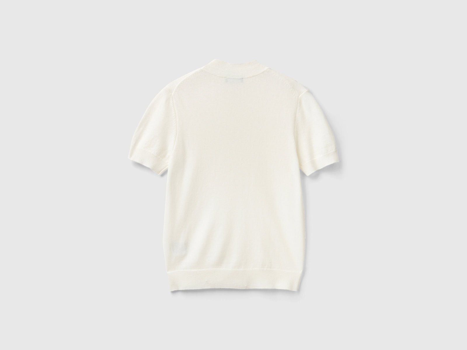 Maglia a manica corta in misto cashmere da donna bianco panna 2 | Benetton Outlet