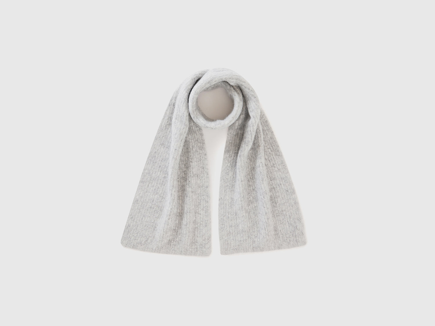 Sciarpa in misto lana con strass da donna grigio chiaro | Benetton Outlet