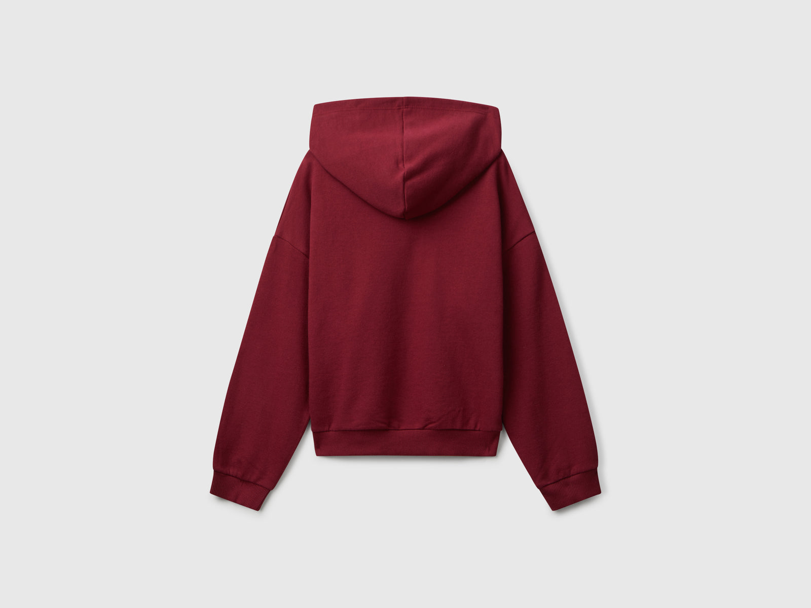 Felpa con stampa e cappuccio da bambina bordeaux 2 | Benetton Outlet