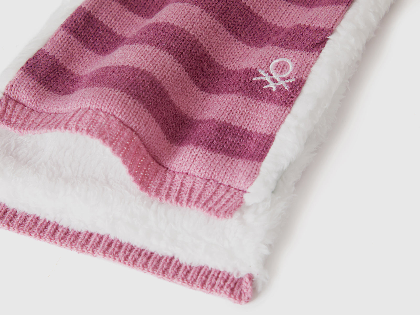 Sciarpa in maglia a righe da bimba malva scuro 3 | Benetton Outlet