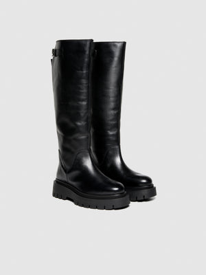Stivali in pelle con suola chunky
