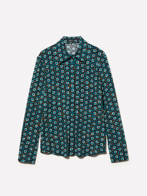 Camicia a costine stampata
