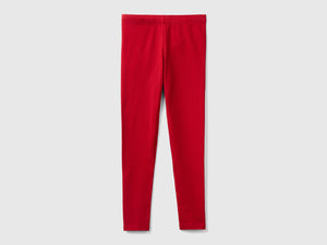 Leggings in cotone stretch con logo