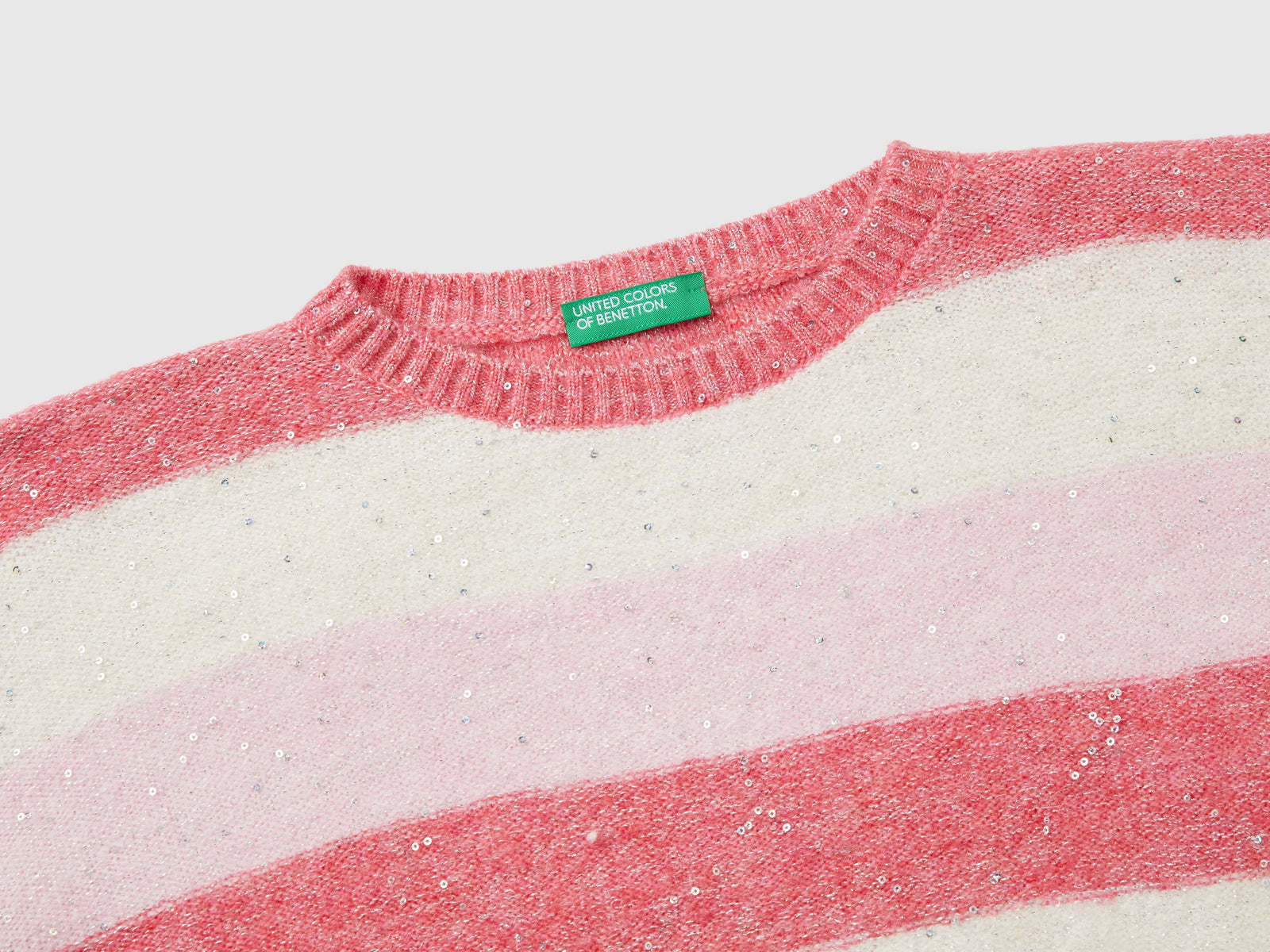 Maglia con tessuto riciclato e paillettes da bambina multi-color 3 | Benetton Outlet