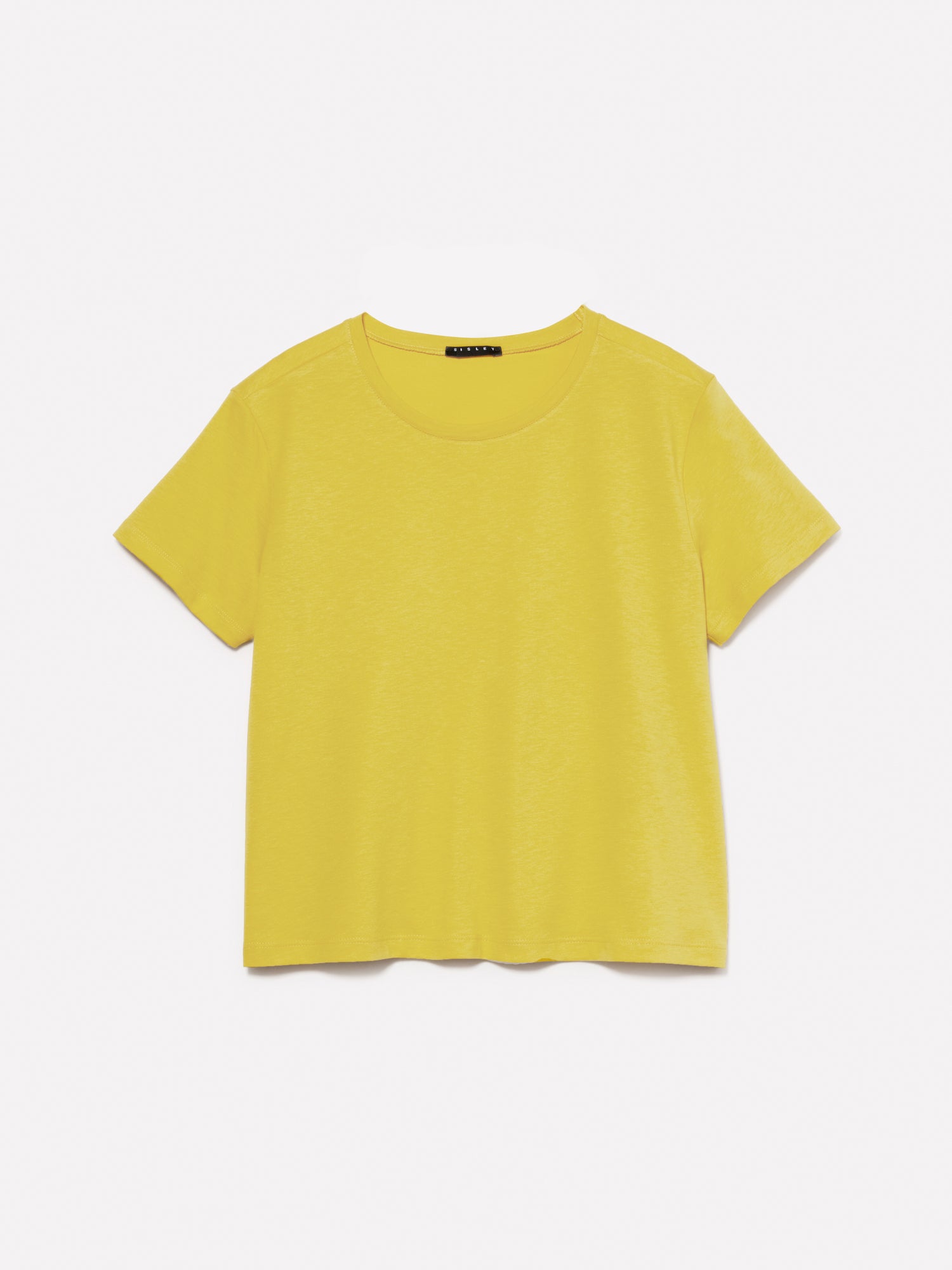 T-shirt 100% cotone bio da donna senape | Sisley Outlet