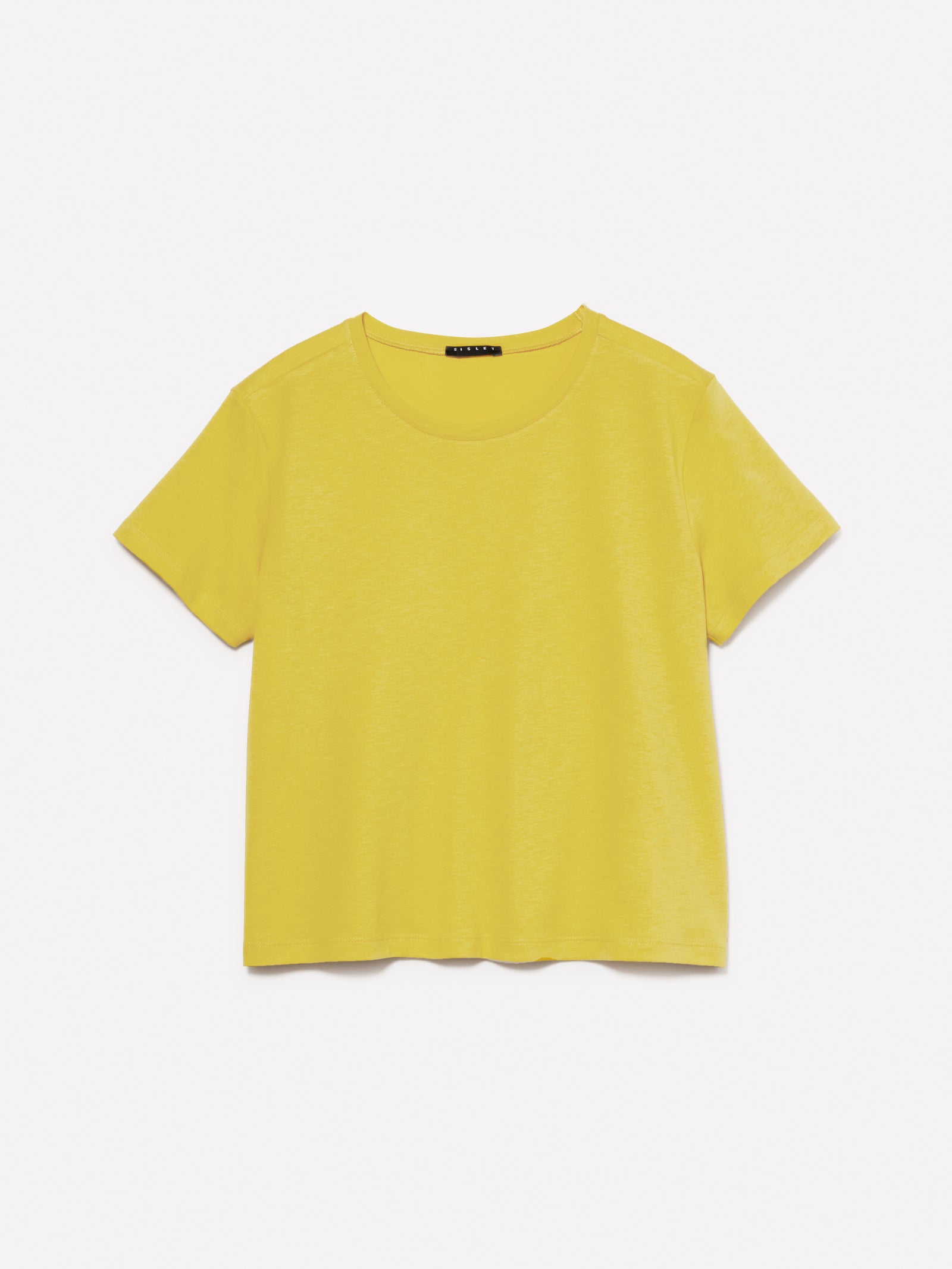 T-shirt 100% cotone bio da donna senape | Sisley Outlet