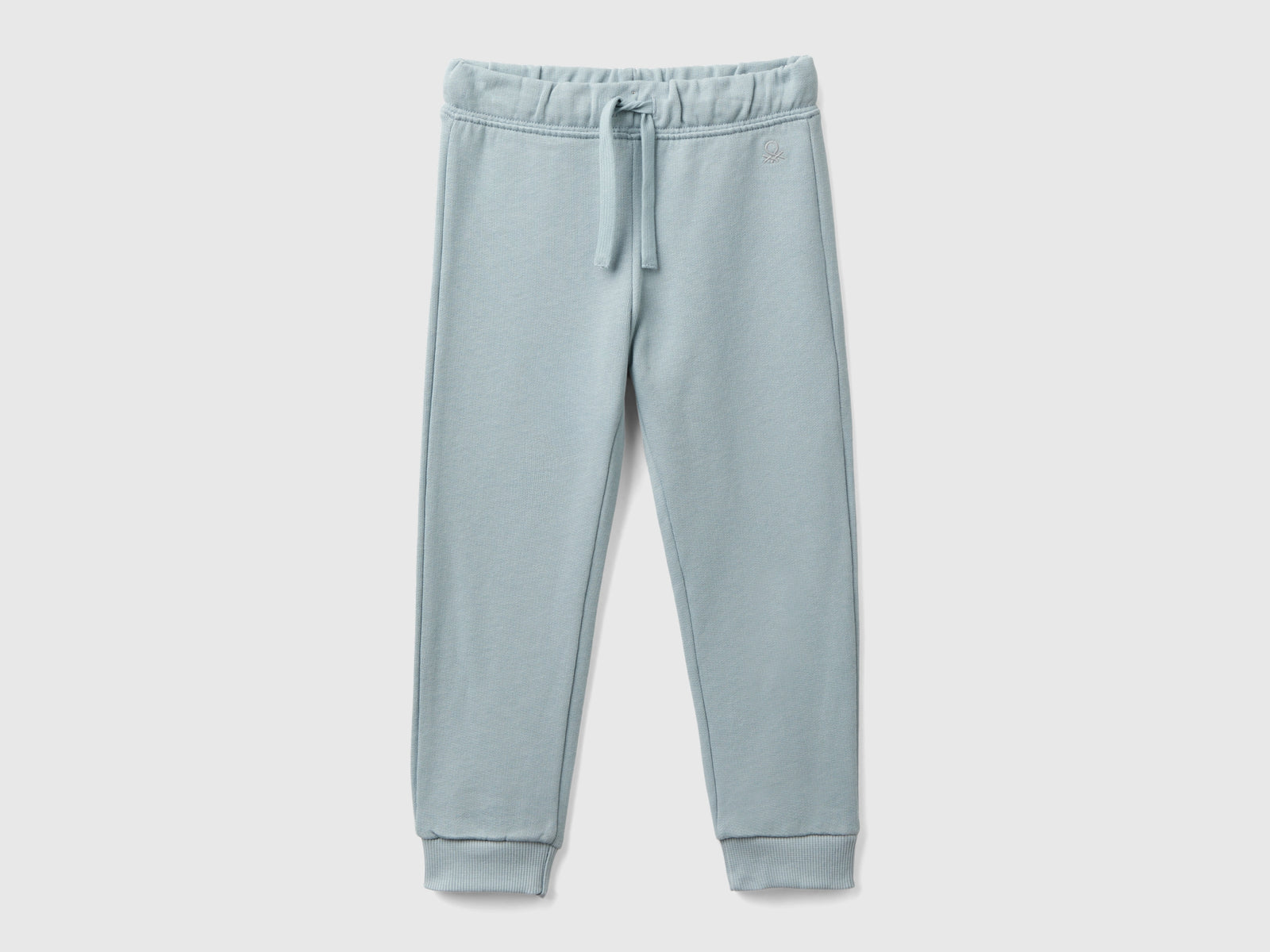 Pantaloni in felpa di cotone bio da bimba grigio perla | Benetton Outlet