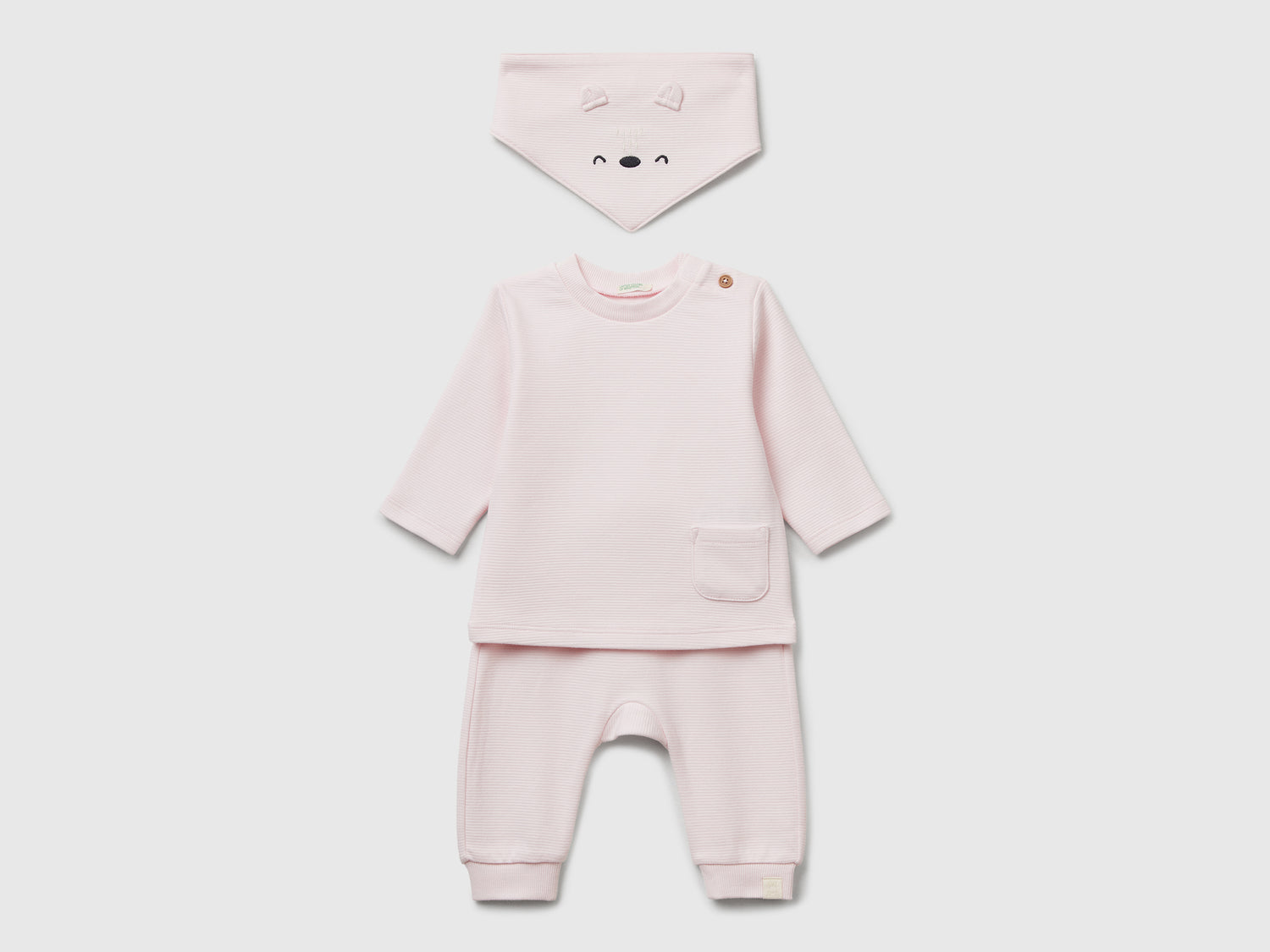 Set in puro cotone da neonato rosa | Benetton Outlet