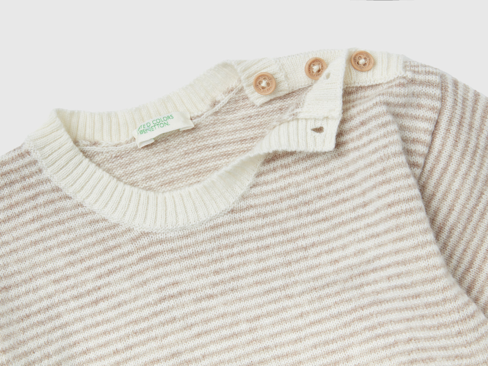Completo in misto cashmere e lana Merino da neonato beige 3 | Benetton Outlet