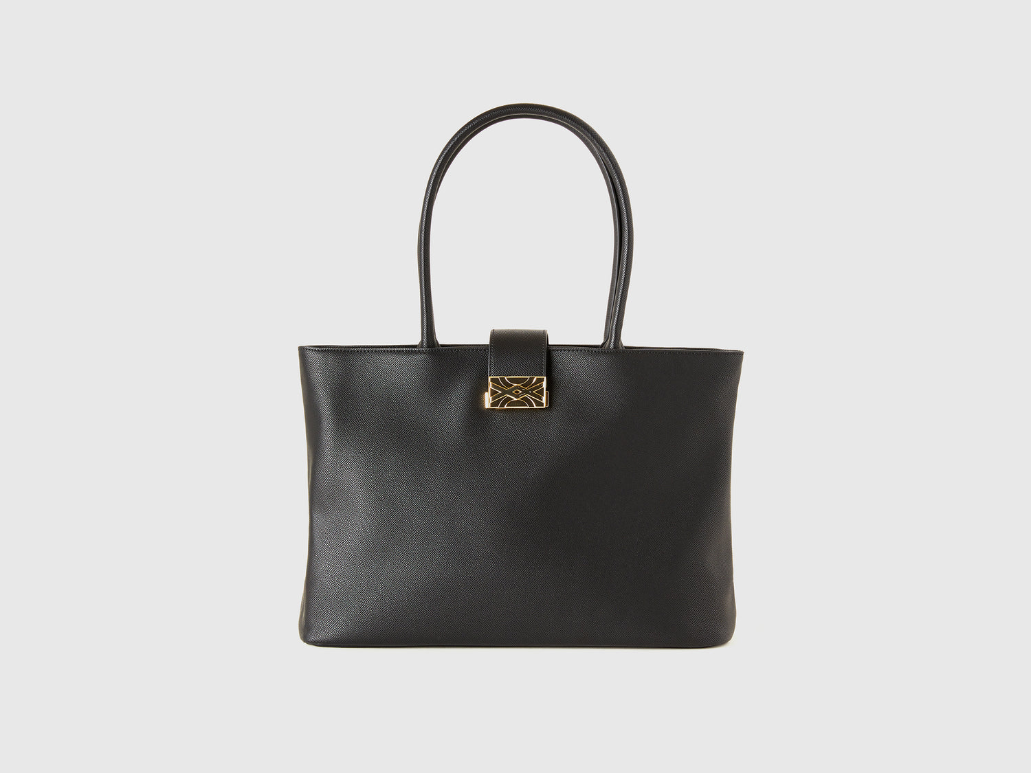 Borsa a spalla con doppio manico da donna nero | Benetton Outlet