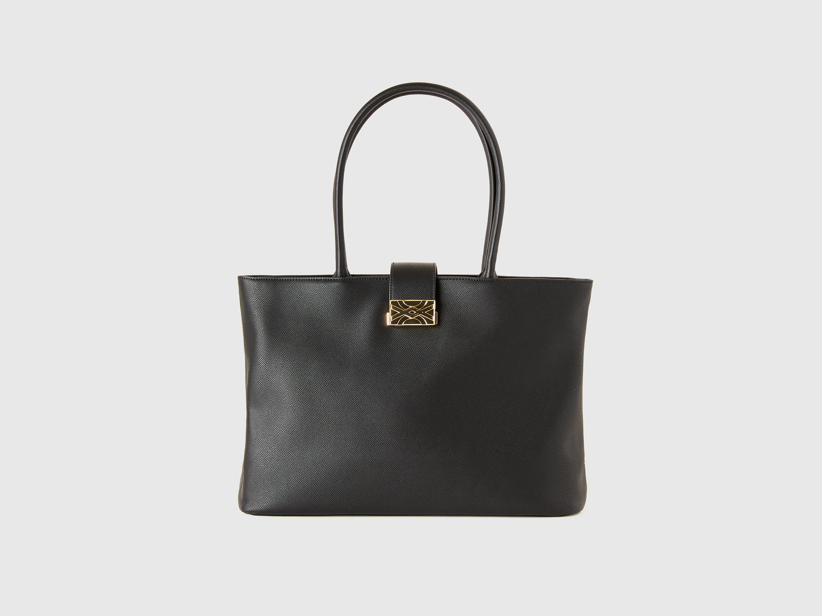 Borsa a spalla con doppio manico da donna nero | Benetton Outlet