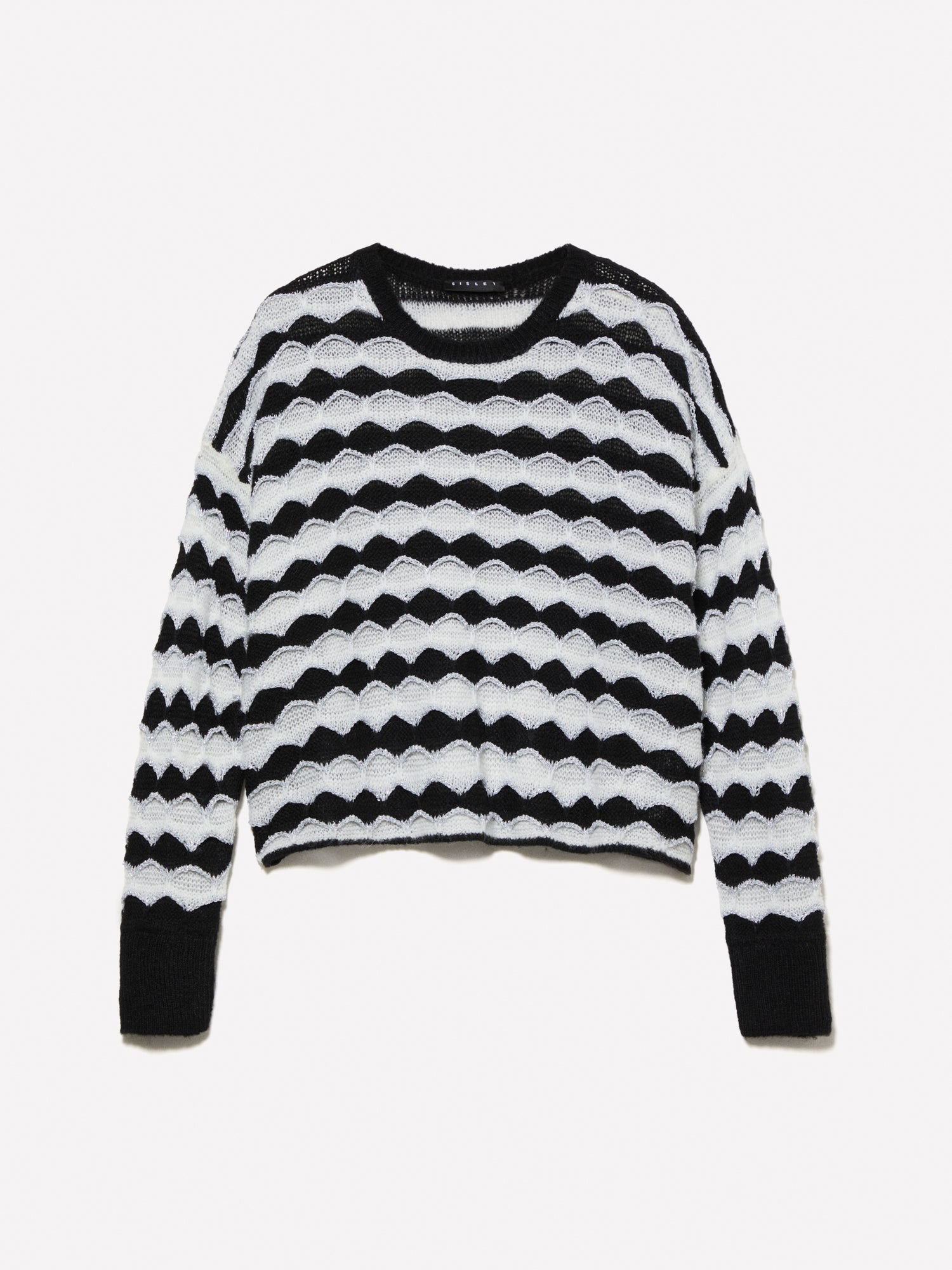 Maglia cropped con lurex e da bambina nero | Sisley young Outlet