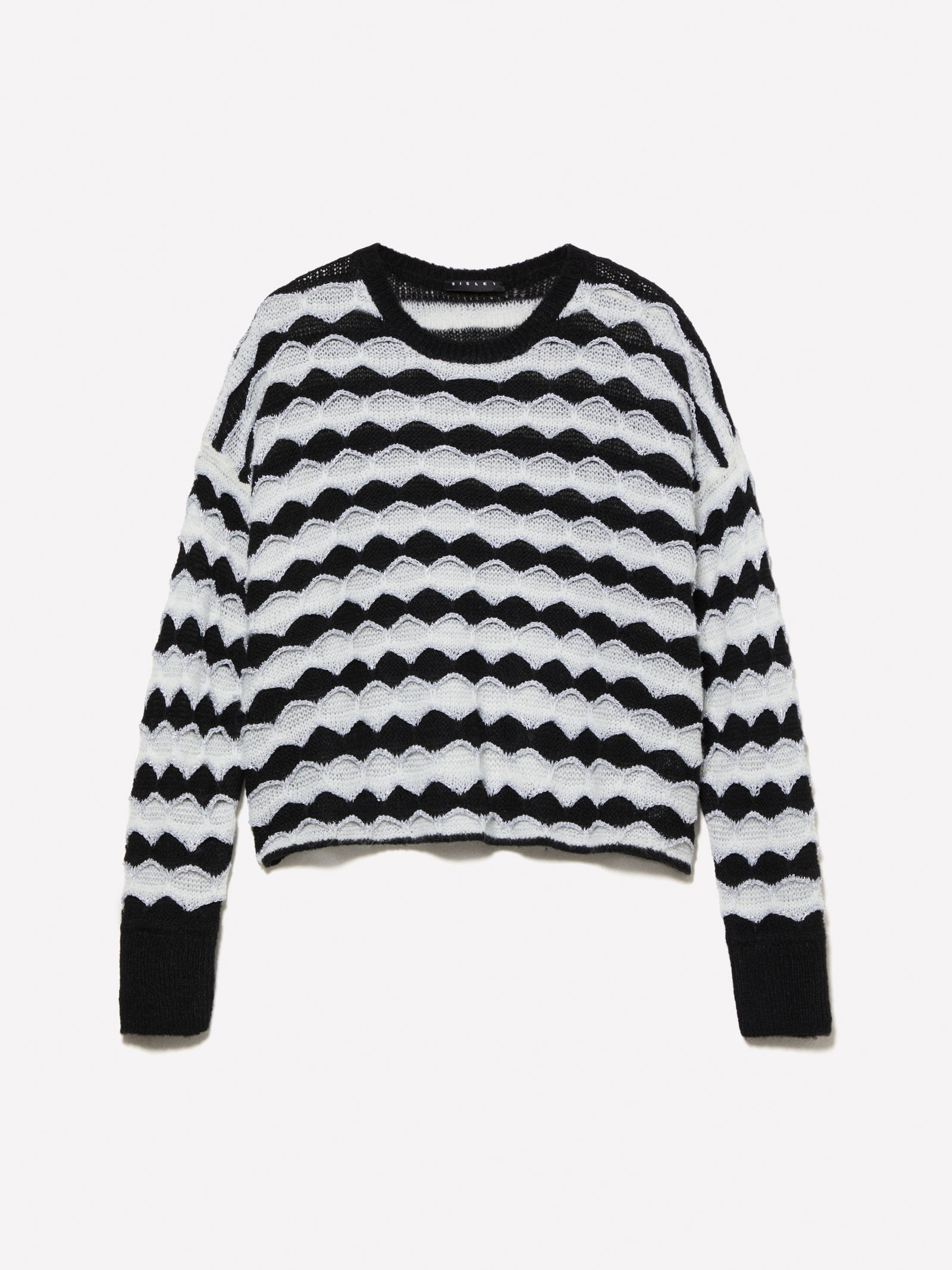 Maglia cropped con lurex e da bambina nero | Sisley young Outlet