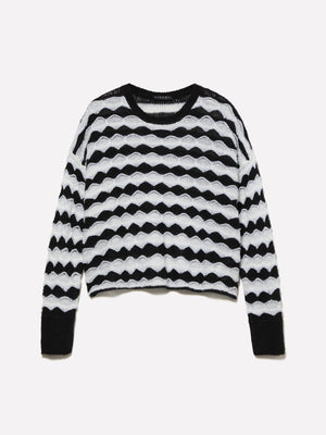 Maglia cropped con lurex e