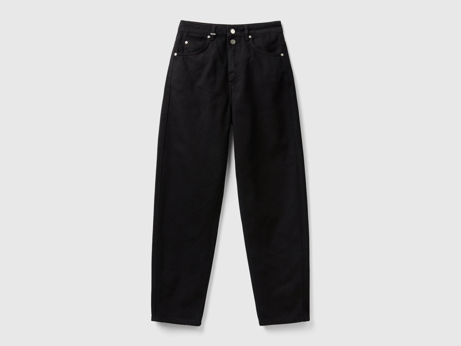 Pantaloni mom fit da donna nero | Benetton Outlet