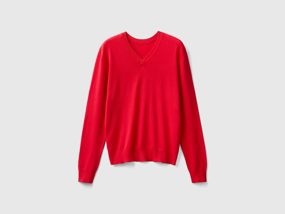 Maglia scollo a V in misto Modal