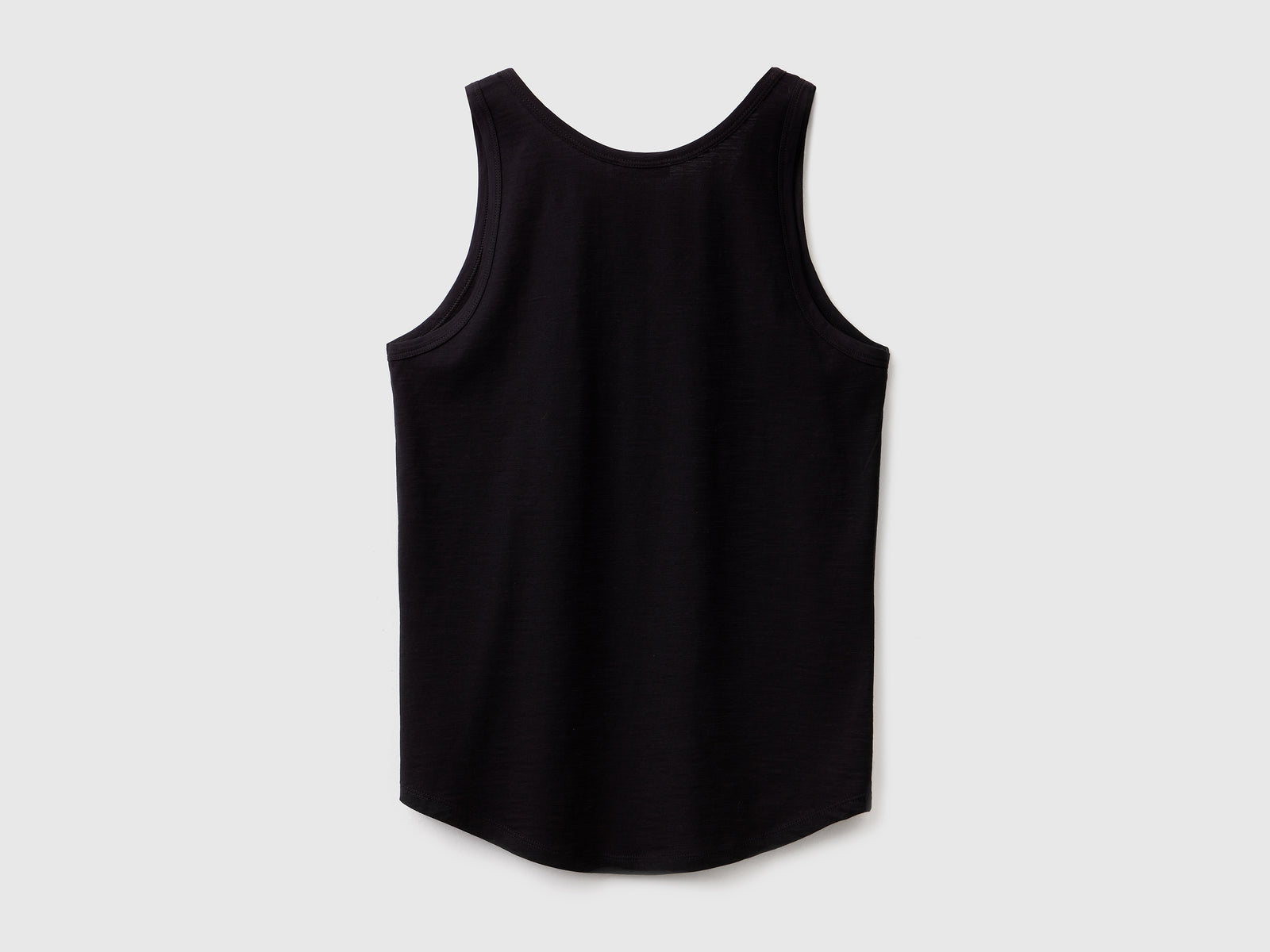 Morbido top smanicato in puro cotone fiammato da donna nero 2 | Benetton Outlet