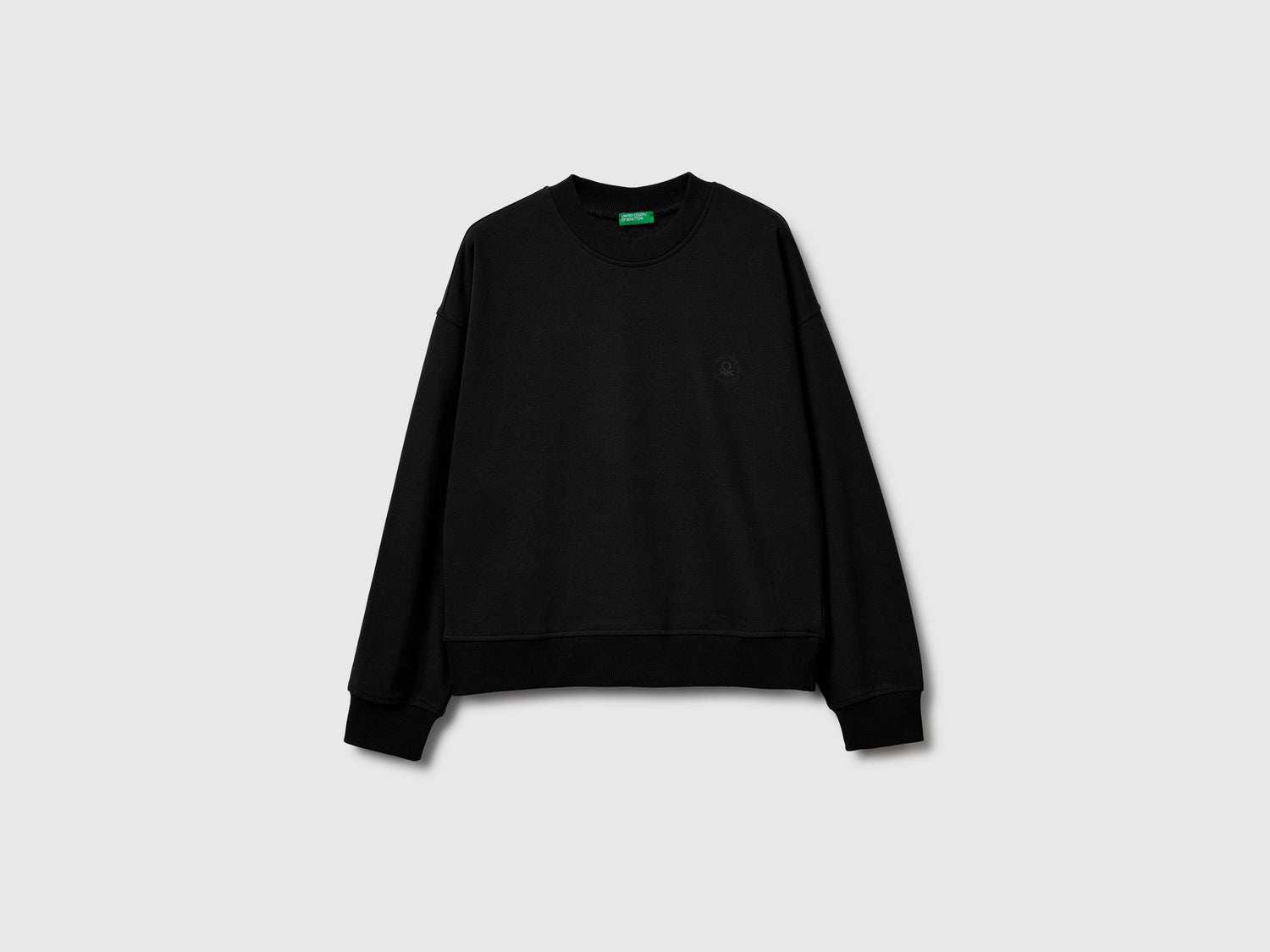 Felpa in misto cotone da donna nero | Benetton Outlet