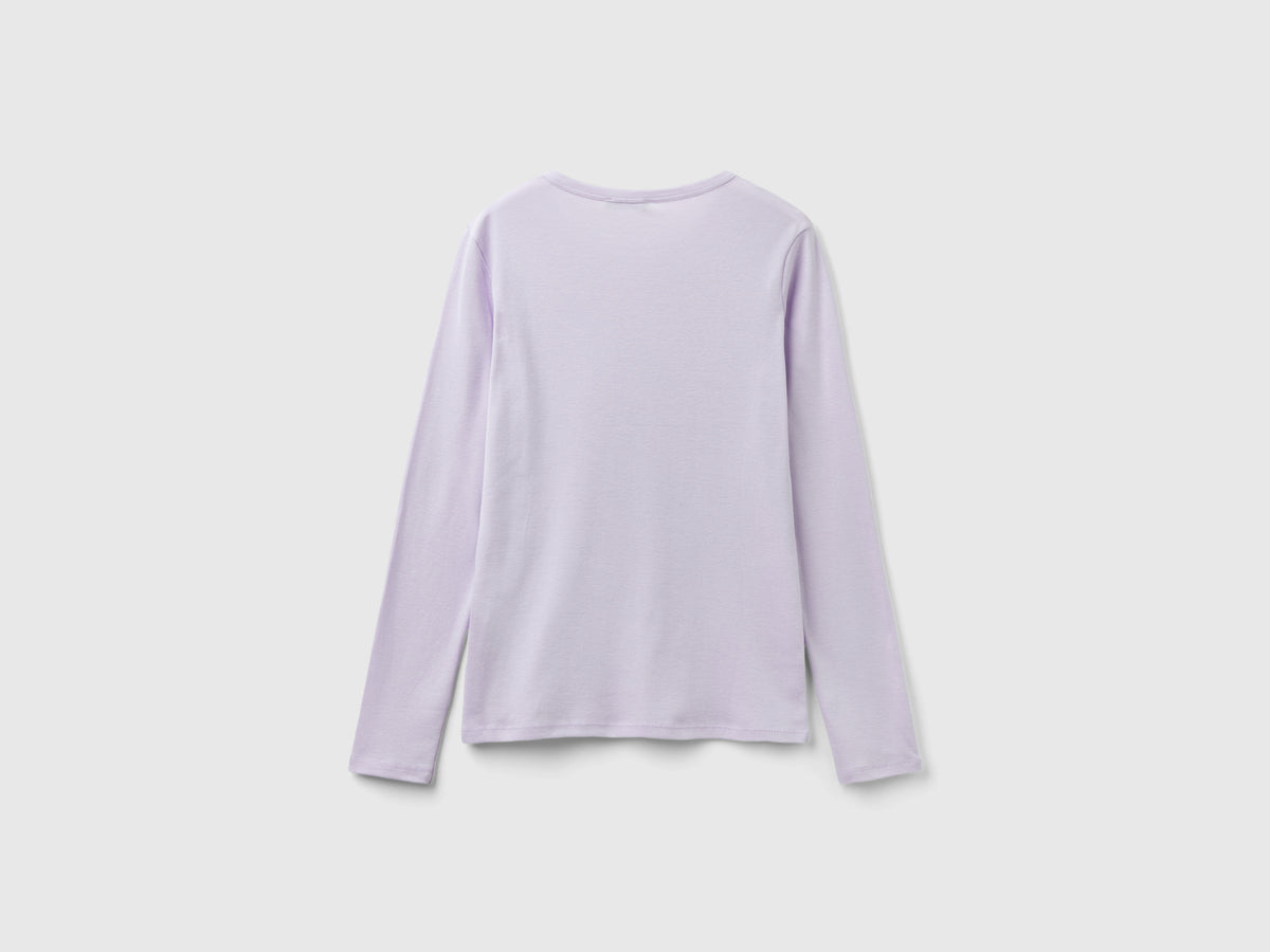 T-shirt a manica lunga in puro cotone