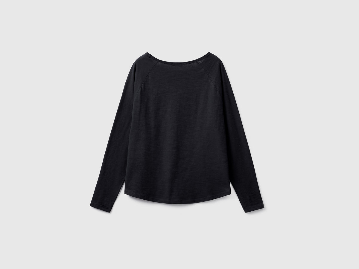 T-shirt manica lunga in puro cotone