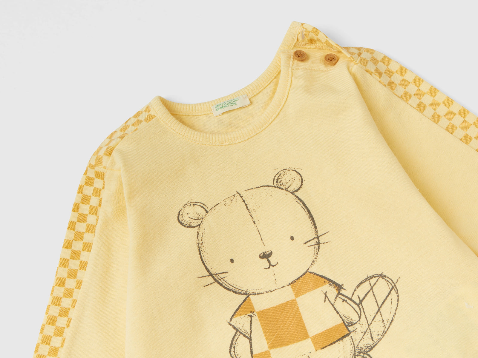 T-shirt optical con stampa orsetto da neonato giallo 3 | Benetton Outlet