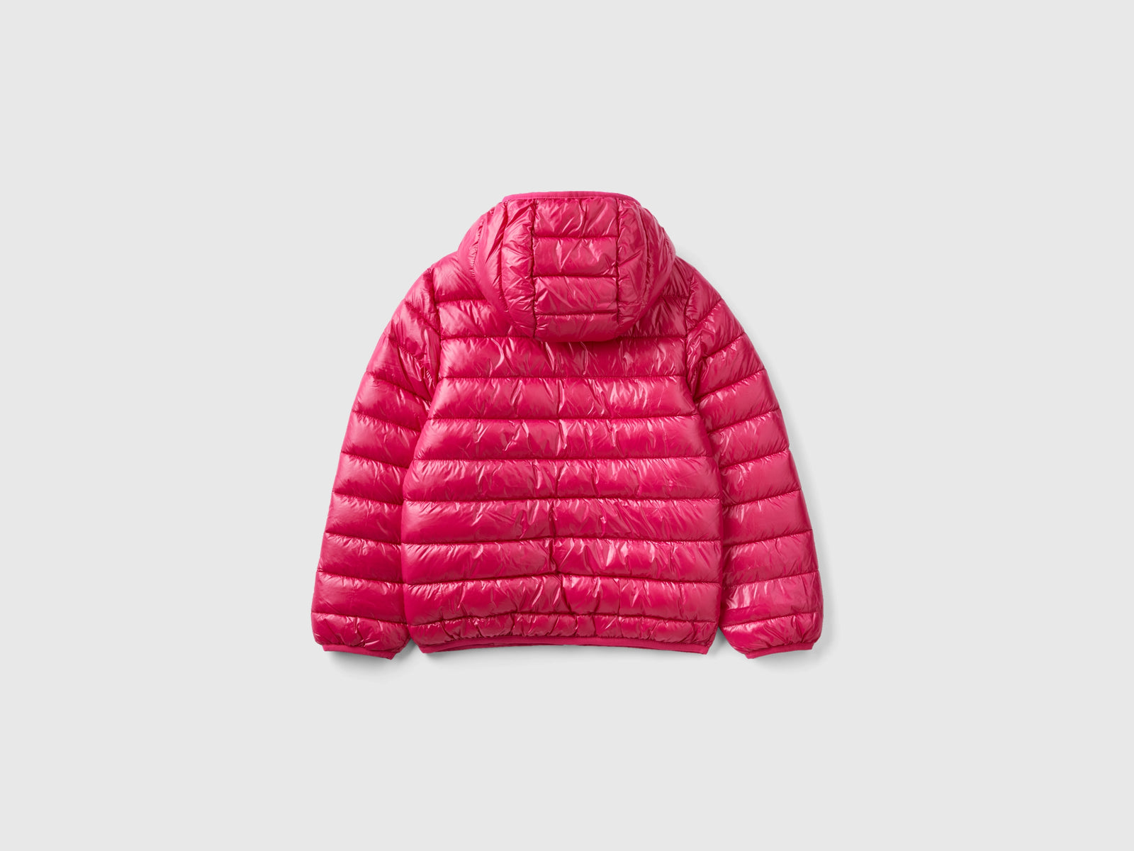 Giubbino imbottito con cappuccio da bambina ciclamino 2 | Benetton Outlet